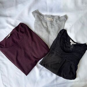 3 Shirt Bundle Women's Tops Size Large -Ann Taylor/ Pink Rep/ Charming Charlie